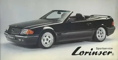 Alpenkarte mit Mercedes-Benz R 129 Lorinser Werbung ca. 1990