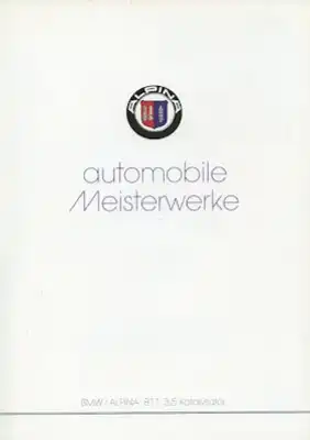 BMW 7er B 11 3,5 Kat. Alpina Prospekt 9.1987