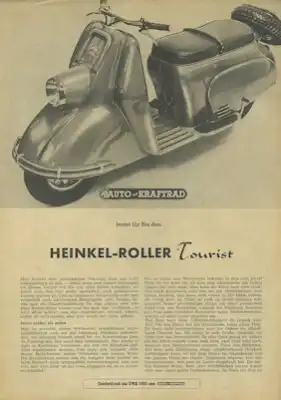 Heinkel Tourist 149 ccm Test 1953