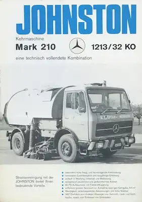 Mercedes-Benz / Johnston Kehrmaschine Prospekt 3.1977