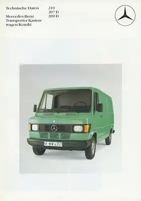 Mercedes-Benz Transporter/Kastenwagen/Kombi Prospekt 3.1986