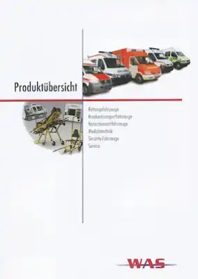 WAS Ambulanz + Security Fahrzeuge Prospekte 2000er Jahre