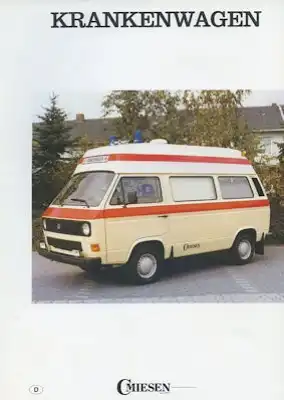 VW Miesen T 3 Krankenwagen Prospekt 3.1984