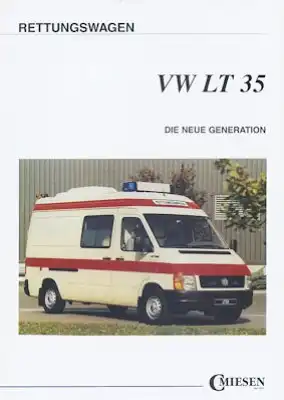 VW Miesen LT 35 Rettungswagen Prospekt 1990er Jahre
