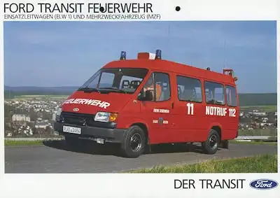 Ford Transit Feuerwehr Einsatz- + Mehrzweckfahrzeuge Prospekt 4.1988