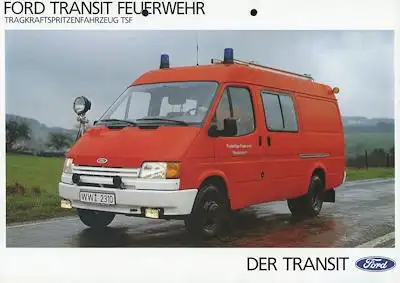 Ford Transit Feuerwehr Tragkraftspritzenfahrzeug TSF Prospekt 4.1988