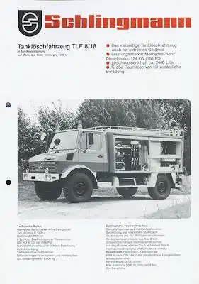 Mercedes-Benz / Schlingmann Feuerwehrfahrzeuge Prospekt 1980er Jahre