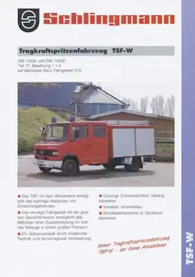 Mercedes-Benz / Schlingmann Feuerwehrfahrzeuge Prospekt 1990er Jahre