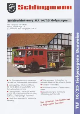 Mercedes-Benz / Schlingmann Feuerwehrfahrzeuge Prospekt 1990er Jahre