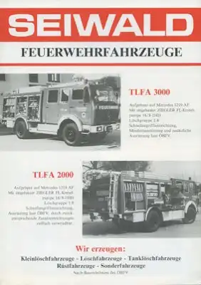 Seiwald Feuerwehrfahrzeuge Prospekt 1980er Jahre