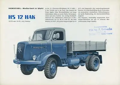 Henschel HS 12 HAK Prospekt ca. 1965