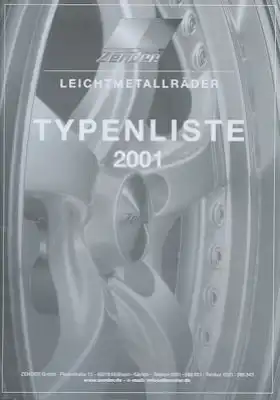 Zender Leichtmetallräder Prospekt 2001