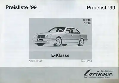 Mercedes-Benz Lorinser E-Klasse W/S 210 Preisliste 1999