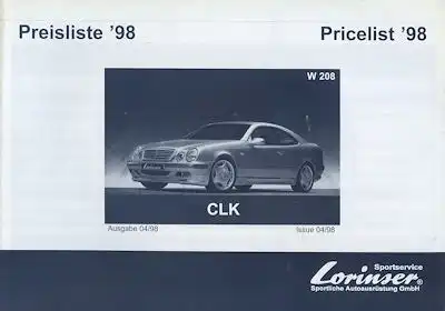 Mercedes-Benz Lorinser CLK Preisliste 1998