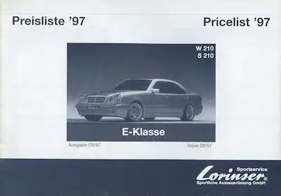 Mercedes-Benz Lorinser E-Klasse W 210 Preisliste 1997