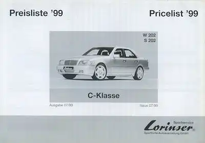 Mercedes-Benz Lorinser C-Klasse Preisliste 1999