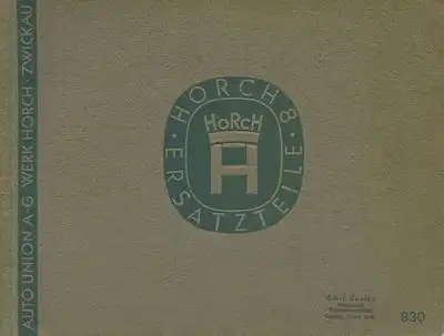 Horch 830 Ersatzteilliste 12.1935