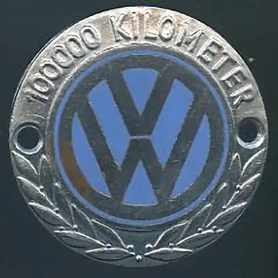 Plakette VW 100 000 km 1960er Jahre