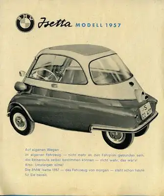 BMW Isetta 250 / 300 Prospekt 10.1956