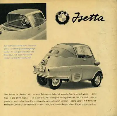 BMW Isetta 250 / 300 Prospekt 10.1956