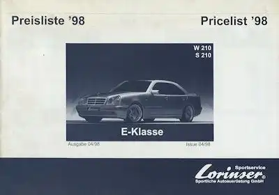 Mercedes-Benz Lorinser E-Klasse W 210 Preisliste 1998