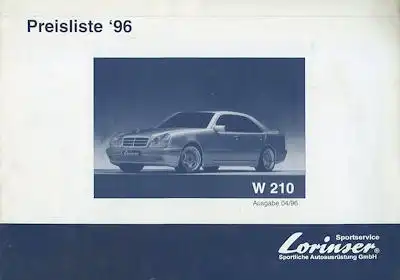Mercedes-Benz Lorinser E-Klasse W 210 Preisliste 1996