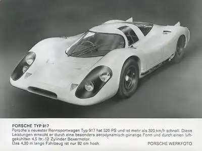 Porsche 917 Pressemitteilung 3.1969