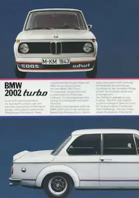 BMW 2002 Turbo Prospekt ca. 1974