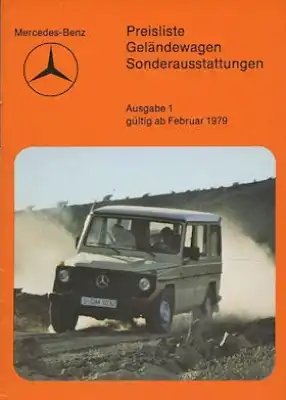 Mercedes-Benz Preisliste G und Sonderausstattung 2.1979