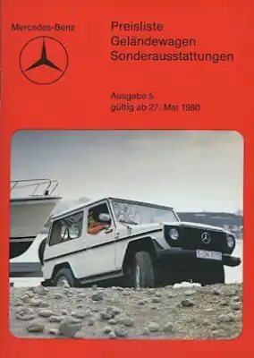 Mercedes-Benz Preisliste G und Sonderausstattung 5.1980