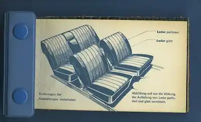 Mercedes-Benz Pkw Leder und Verdeckstoffe Mustermappe 1972