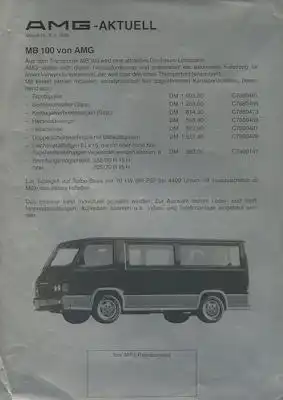 Mercedes-Benz AMG MB 100 Prospekt 1.1989