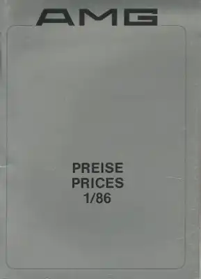 Mercedes-Benz AMG Preisliste 1986