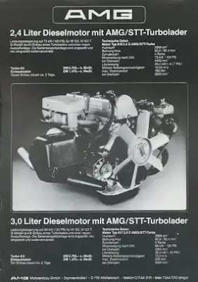 Mercedes-Benz AMG STT Turbo-Dieselmotoren brochure 1982/83