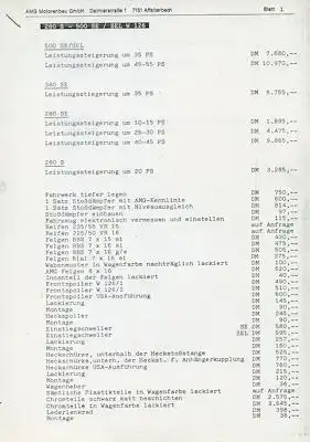 Mercedes-Benz AMG Mappe 1983