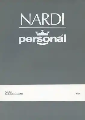 Nardi Lenkräder Typenliste mit ABE ca. 1992