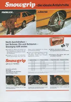 Snowgrip Anfahrhilfe Prospekt ca. 1980