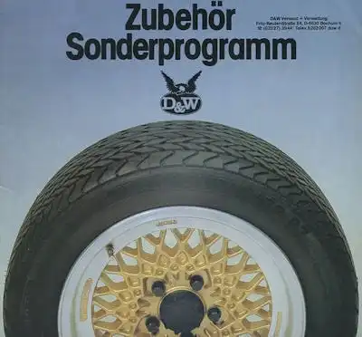 D & W Zubehör Prospekt 1980