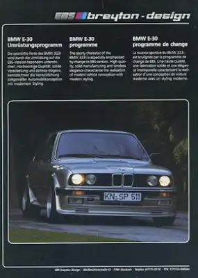 BMW Pleyton 3er E 30 Prospekt ca. 1991