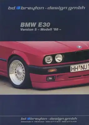 BMW Pleyton 3er E 30 Prospekt ca. 1991