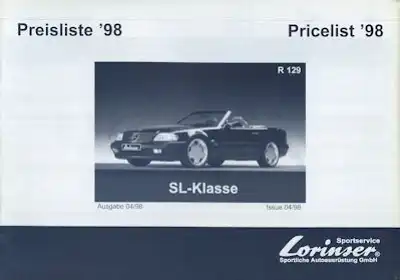 Mercedes-Benz Lorinser SL Preisliste 1998