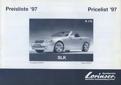 Mercedes-Benz Lorinser SLK R 170 Preisliste 1997