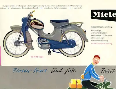 Miele Moped K 52 Prospekt ca. 1959