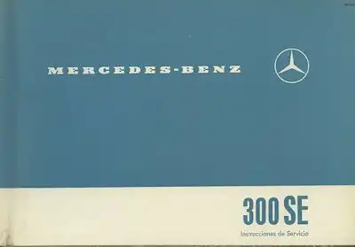 Mercedes-Benz 300 SE Bedienungsanleitung 2.1962 sp