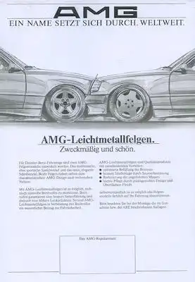 Mercedes-Benz AMG Leichtmetallräder Prospekt 1980er Jahre