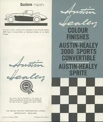 Austin Healey 3000 / Sprite Farben ca. 1960