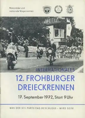 Programm 12. Froburger Dreieckrennen 1972