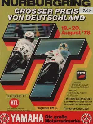 Programm Nürburgring 19.8.1978