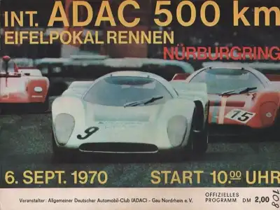 Programm Nürburgring 6.9.1970