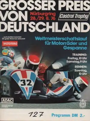 Programm Nürburgring 28.8.1976